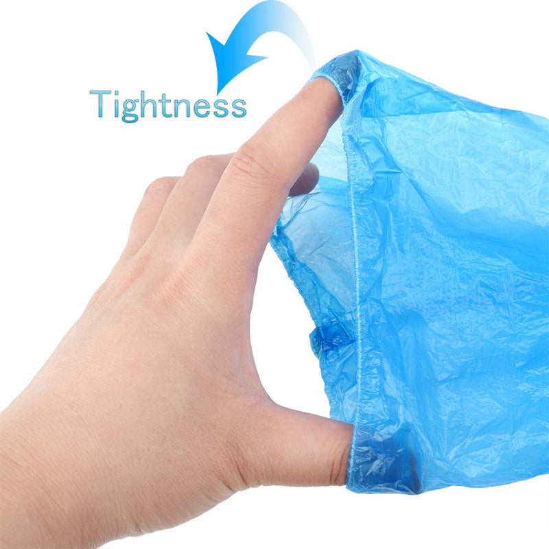 STGOOD Disposable PE Sleeves Covers, 100PCS Transparent Blue Waterproof Arm Protectors, 15.7 Inches - BeesActive Australia
