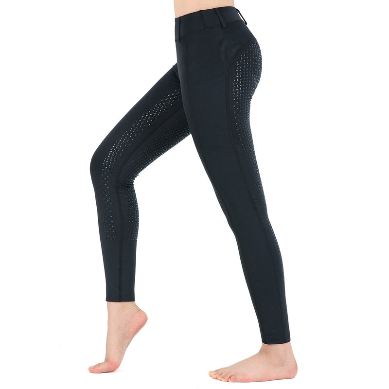 beroy Horse Riding -Pants Women Equestrian-Breeches - Ladies Training Horseback Riding Tights Full Seat Silicone Pockets Black XX-Large - BeesActive Australia