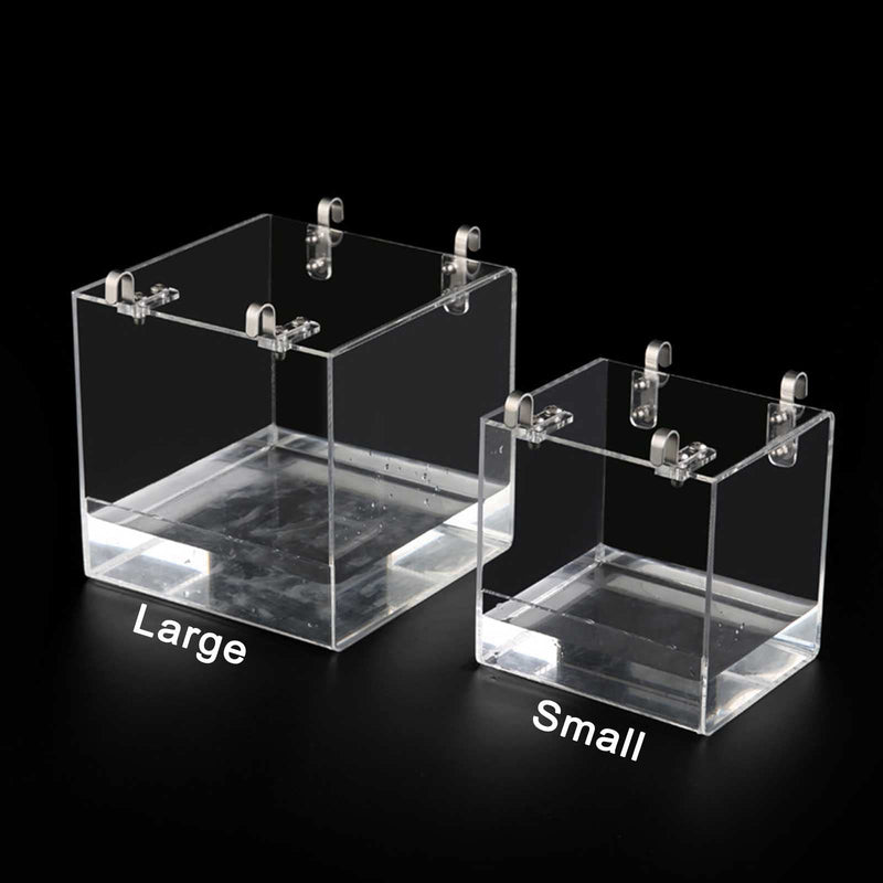 Xxmbbjy Hanging Bird Bath Cube, Transparent Bath Shower Box Bowl with Stainless Steel Hooks for Small Bird Canary Budgerigar Parrots Crested Myna Cockatiel Lovebird - BeesActive Australia