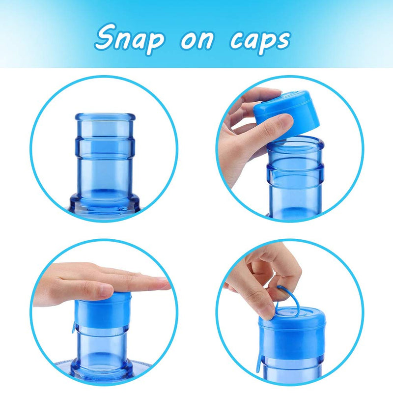 30 Pcs Non Spill Caps,55mm 3 and 5 Gallon Non-Spill Water Jug Caps,Reusable Water Bottle Snap on Cap Anti Splash Bottle Caps - BeesActive Australia