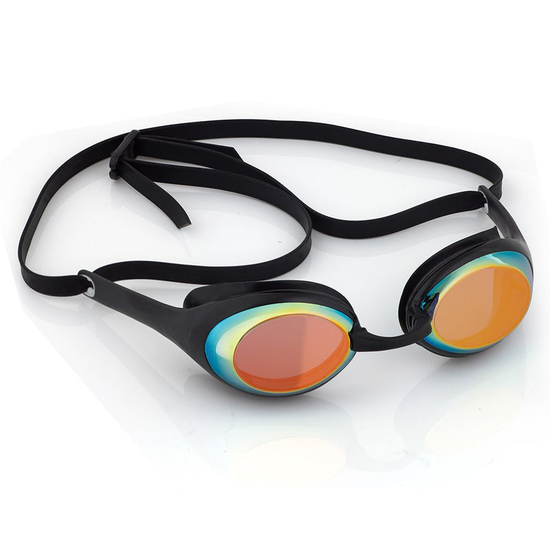 [AUSTRALIA] - LANE 4 Performance & Fitness Swim Goggle A941 - Patented TriFusion System Gaskets Mirror Lenses for Adults #94110 (Black) 