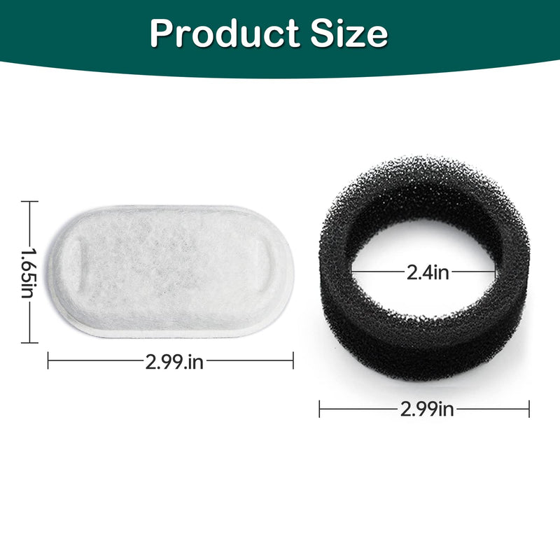Cat Water Fountain Filters,Cat Fountain Replacement Filters for Stainless Steel 67oz/2L Adjustable Water Flow Pet Water Fountain ,Dog Water Fountain 8+8 Pack - BeesActive Australia