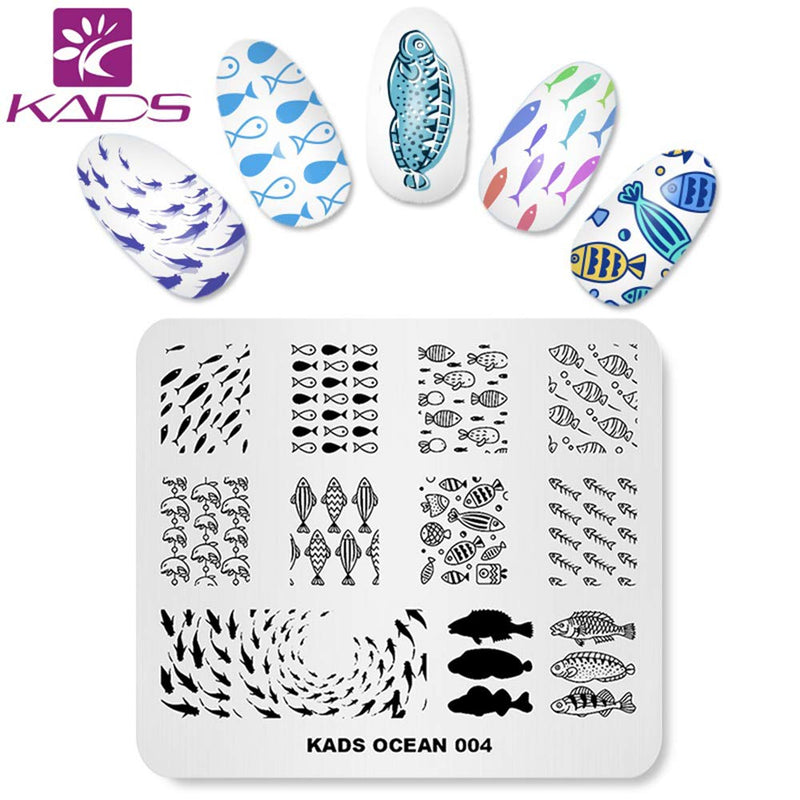 KADS Nail Art Stamp Plate Ocean Sea Mermaid Series Nail stamping plate Template Image Plate Nail Art DIY Decoration Tool - BeesActive Australia