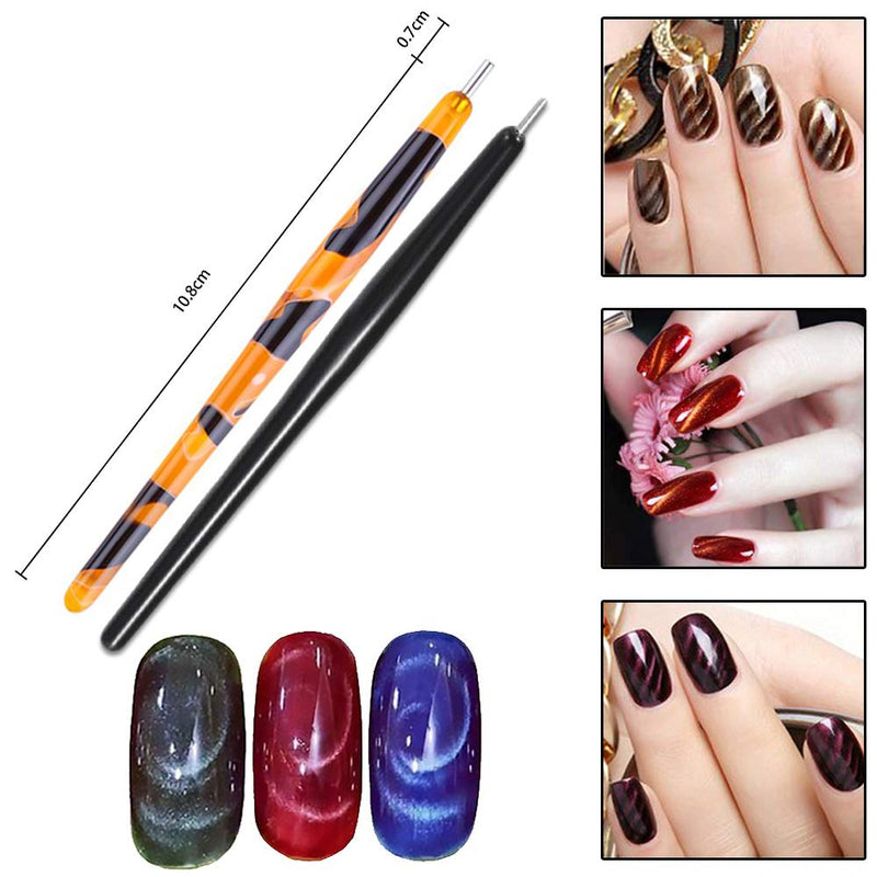 WOKOTO 6Pcs 3d Cat Eyes Magnetic UV Gel Nail Polish Pen Set Flower Ombre Design Double Head Magnet Stick Manicure DIY Tools Kit1 - BeesActive Australia