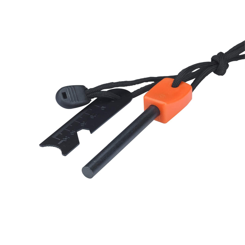 FOSTAR Ferrocerium Alloy Rod Fire Starter, 5/16 Inch Thick Waterproof Fire Steel, Bushcraft Ferro Rod with Easy Grip Handle, Multi-Tool Striker and Paracord Lanyard ( 2PCS, Black and Orange) - BeesActive Australia