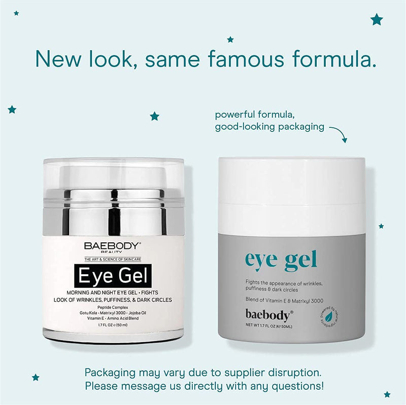 Baebody Eye Gel for Under and Around Eyes to Smooth Fine Lines, Brighten Dark Circles and De-Puff Bags with Peptide Complex and Soothing Aloe, 1.7 Fl Oz 1.7 Fl Oz (Pack of 1) - BeesActive Australia