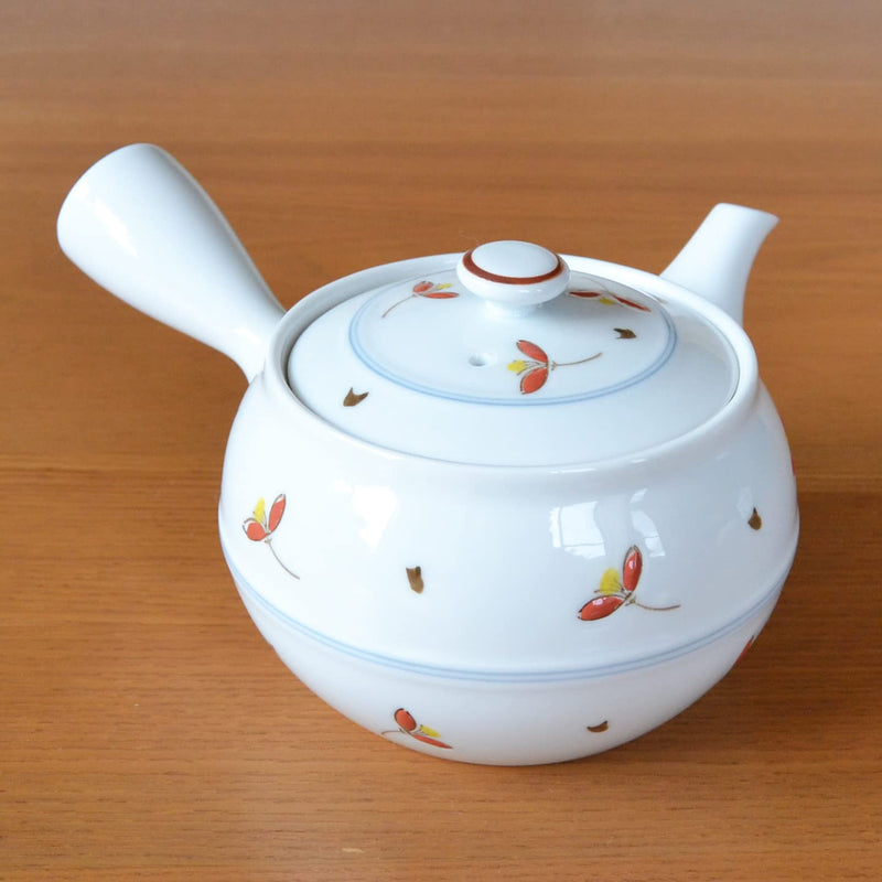 Japanese Teapot Ceramic Kyusu 14.5 fl oz Made in Japan Arita Imari ware Porcelain Tea pot for Green Tea Akane - BeesActive Australia