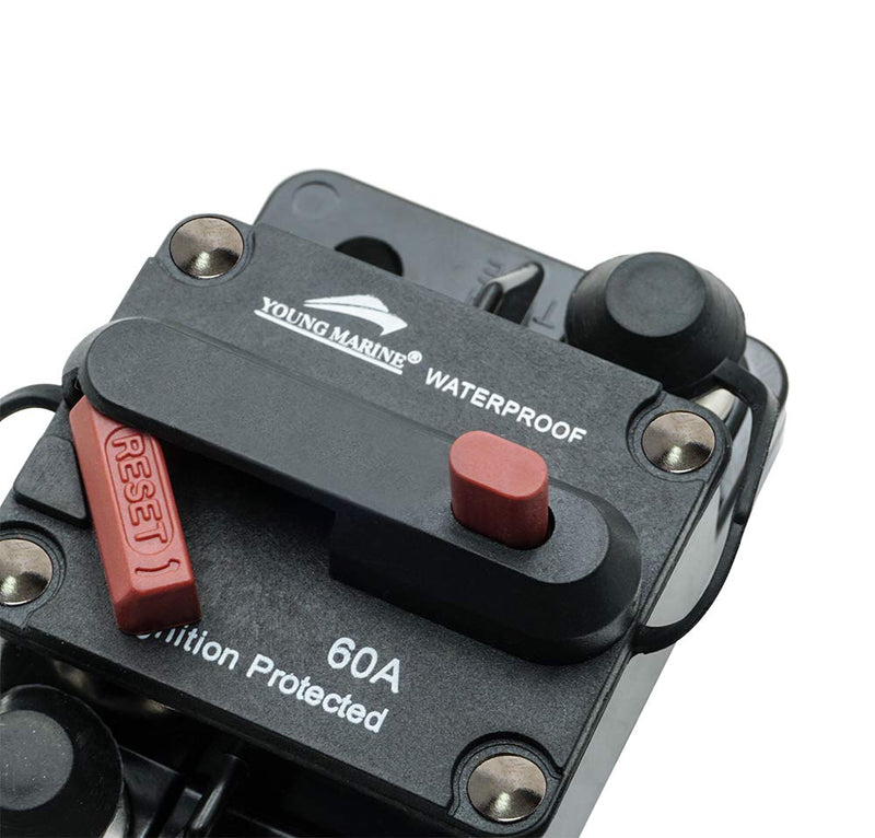 Young Marine Circuit Breaker for Boat Trolling with Manual Reset,Water Proof,12V- 48V DC (Surface Mount-40A) Surface Mount-40A - BeesActive Australia