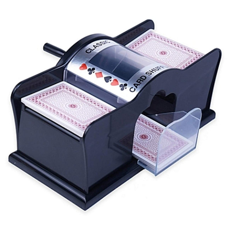 Card Shuffler for Poker Deck/Playing Cards, Manual, Bridge and Poker, Casino Style, 1-2 Deck, Crank Handle for A Easy Shuffle, A for Seniors - BeesActive Australia