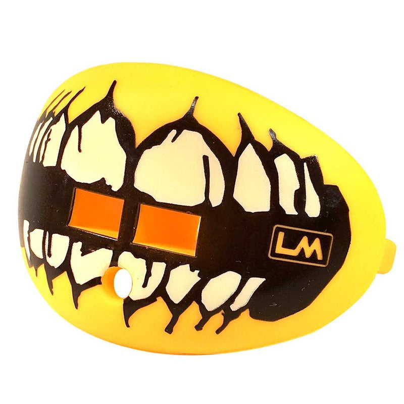 [AUSTRALIA] - LOUDMOUTHGUARDS Loudmouth Football Mouth Guard | Skull Teeth Design (Multiple Colors) Adult & Youth Mouth Guard | Mouth Piece for Sports | Pacifier Lip and Teeth Protector (Skull Teeth - Yellow) 