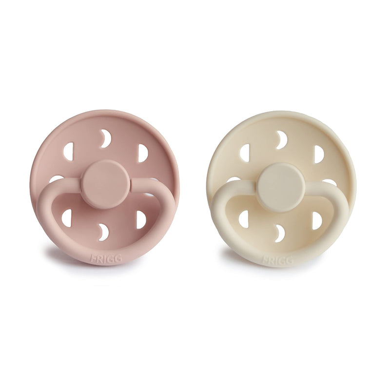 Frigg Moon SilkySoft Silicone Baby Pacifier | Made in Denmark | BPA-Free (Blush/Cream, 6-18 Months) 1 Count (Pack of 2) Blush/Cream - BeesActive Australia