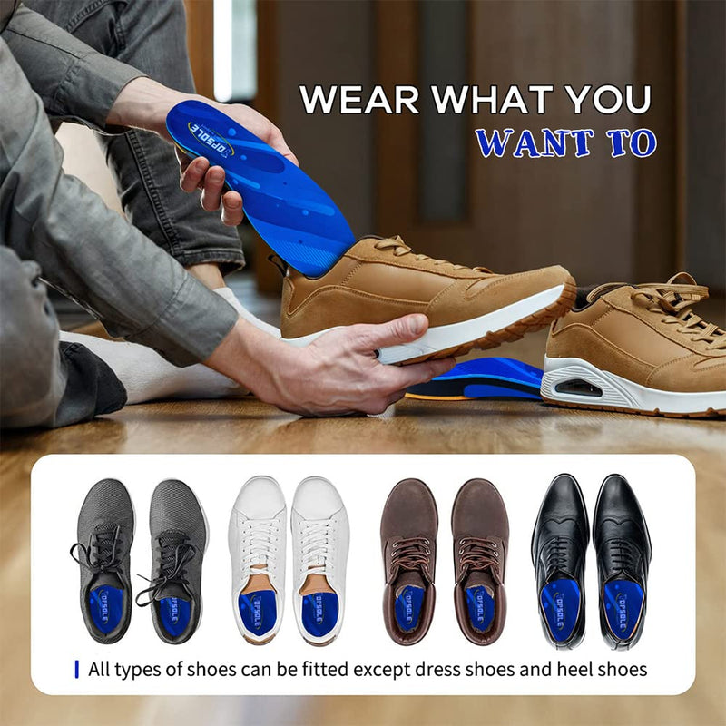 TOPSOLE Orthotic Insoles Plantar Fasciitis Insoles Arch Support Insoles for Flat Feet,Foot Pain, High Arches,OverPronation,Metatarsalgia,Heel Pain, Insoles for Men and Women (UK-8-27cm, Blue) UK-8-27cm - BeesActive Australia