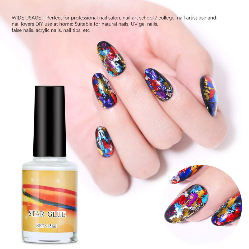 Ownest 2 Packs Galaxy Star Nail Art Foil Glue for Foil Sticker Nail Transfer Tips Decorations Adhesive Manicure Art DIY-15ml A - BeesActive Australia