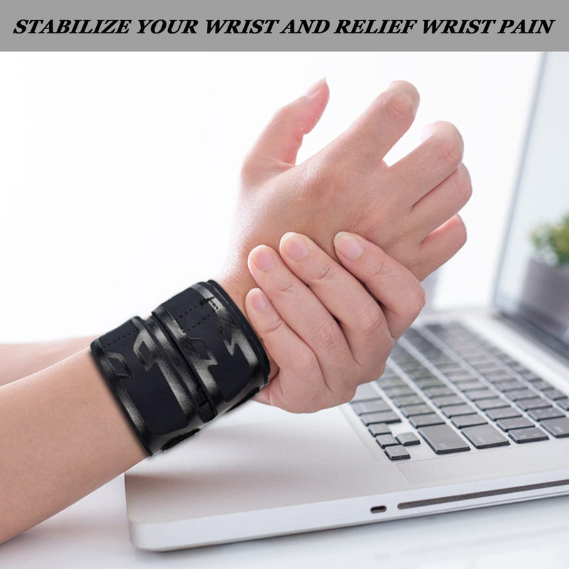 Milec Wrist Brace for Carpal Tunnel, Adjustable Ultra Thin Compression Wrist Wraps Wrist Support for Tendonitis and Arthritis Wrist Straps Pain Relief for Men Women, Working Out, Weightlifting - Black - BeesActive Australia