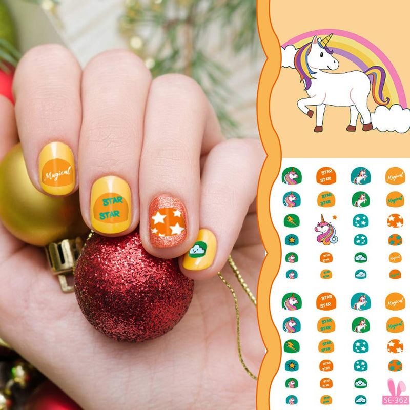Fanoshon Kids Nail Art Stickers Unicorn Wraps Decals Set for Little Girls, 270+ Children Self Adhesive Unicorn Princess Birthday Party Supplies Fingernail Toenail Tips Makeup Manicure Christmas Gift - BeesActive Australia