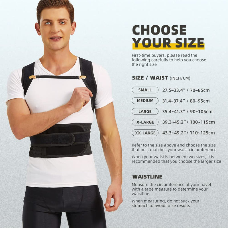 Upgraded Back Brace Posture Corrector for Women and Men - Relief for Neck, Back,and Shoulder Pain - Full Adjustable and Breathable Posture Back Brace - Improve Back Posture and Provide Lumbar Support Medium - BeesActive Australia
