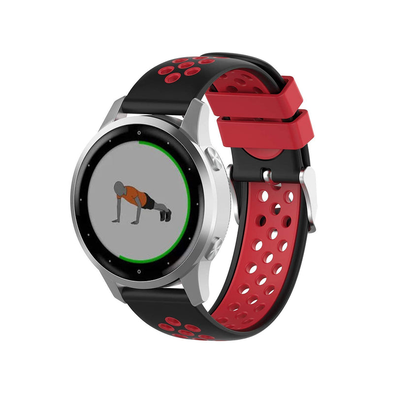 Smart Watch Band Compatible with Amazfit GTR 42mm/GTS/GTS 2/GTS 2e/GTS 2 Mini 20MM Quick Release Bands/Straps Silicone Breathable Replacement Wristbands for Women Men(BlackRed+WhiteBlue) BlackRed+WhiteBlue - BeesActive Australia