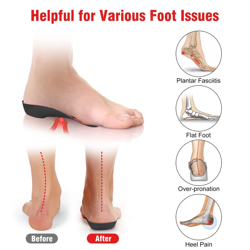 Orthotic Insoles, 3/4 High Arch Support Shoe Inserts Insoles for Women and Men, Orthotic Insoles Support for Plantar Fasciitis, Flat Feet, Over-Pronation, Heel Pain, Heel Spur (5-8.5 UK） Medium(5-8.5 UK） - BeesActive Australia