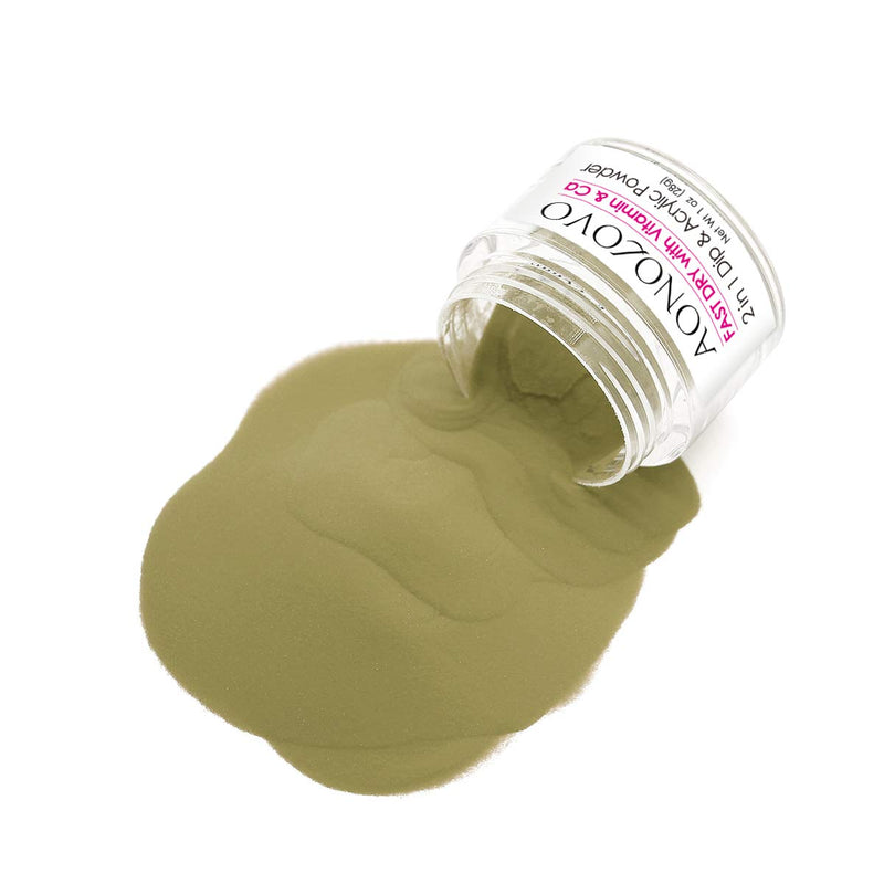 AONOLOVO Green Nail Dip Powder 2 In 1 Acrylic Dipping Powder 1 Oz, Added Vitamin & Calcium, Non Toxic & Odorless, No UV LED Nail Lamp Required (053) 053 - BeesActive Australia