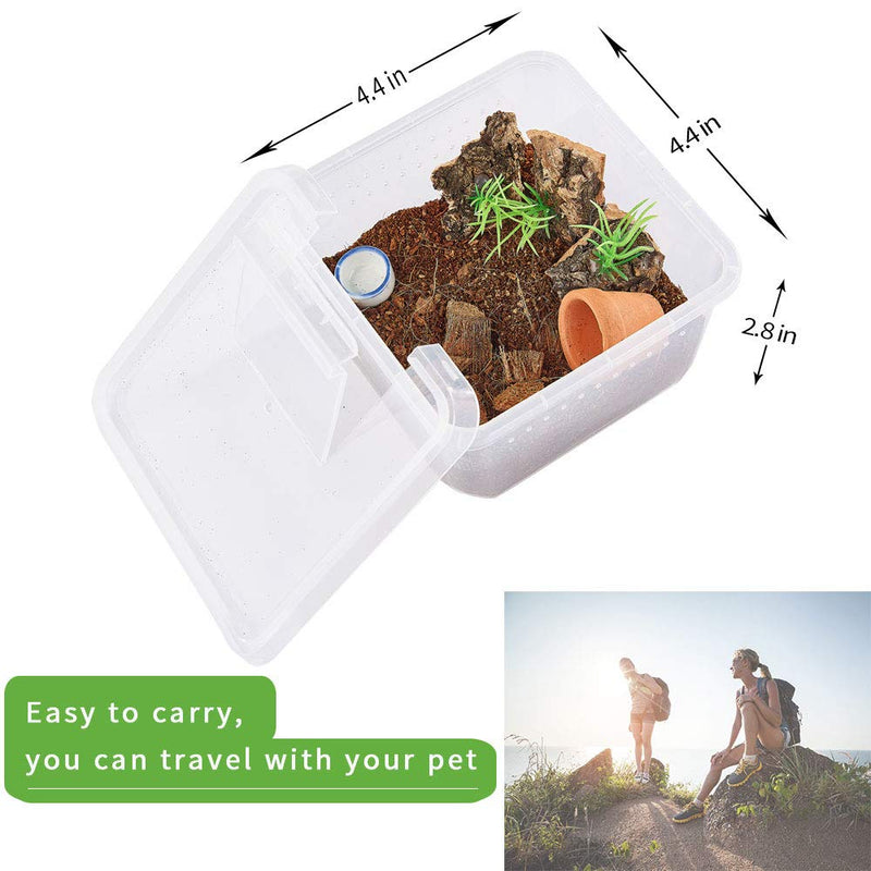 PETLAOO Critter Keeper，Mini Insect Carrier, Portable, Ventilated, Enough Viewing Space, with 5 Accessories, Suitable for Spiders, Geckos, Cockroaches, Snails, Hermit Crabs Flowerpot - BeesActive Australia