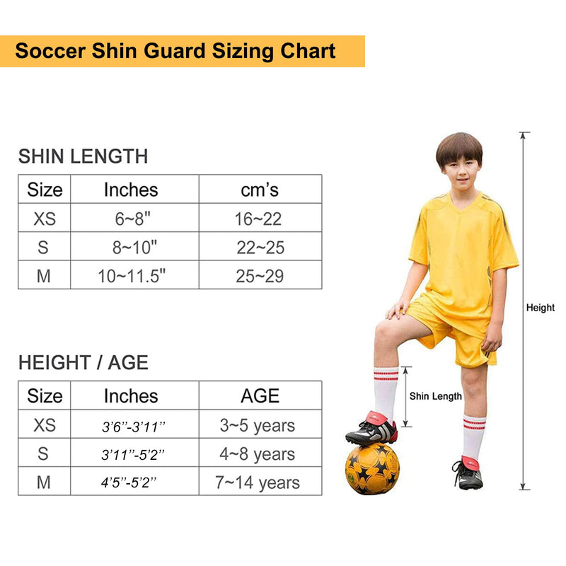 TAGVO Soccer Shin Guards, Kids Youth Adults Soccer Gear with Ankle Sleeves, Soccer Equipment Protection with Hard Protective Shell for Boys Girls Style_A Small - BeesActive Australia