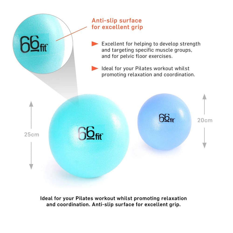 66fit Pilates Soft Balls - Set of 2 - Exercise Core Pelvic Exercise Stability Single - BeesActive Australia