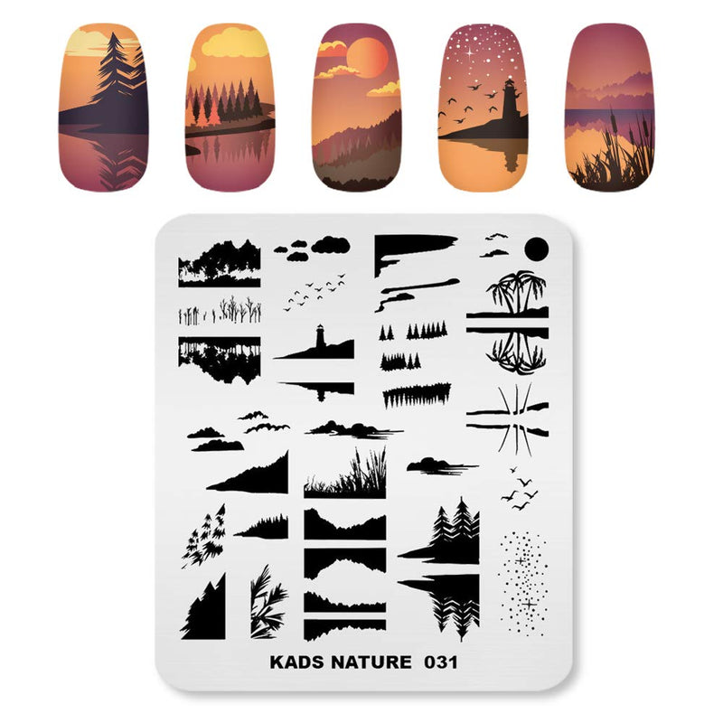 KADS Nail Stamping Plate Nature Template Image Design Plates for Nail Art Decoration and DIY Nail Art (NA031) NA031 - BeesActive Australia