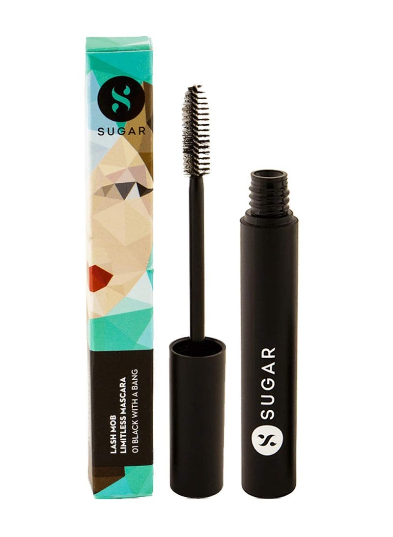 Sugar Cosmetics Lash Mob Limiless Mascara Contains Nourishing Vitamins- 01 Black With A Bang - BeesActive Australia