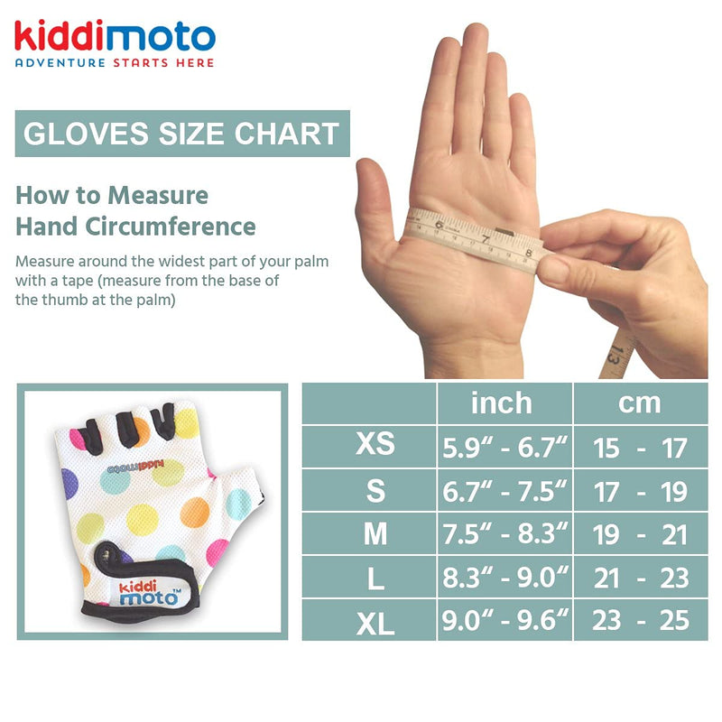 Kiddimoto - Cycling Gloves | Fingerless Gloves for Kids | Perfect for Bike, Scooter & Skateboard | Ideal for Boys and Girls | Available in Different Colourful Designs & Sizes Pastel Dotty S (2-5y) - BeesActive Australia