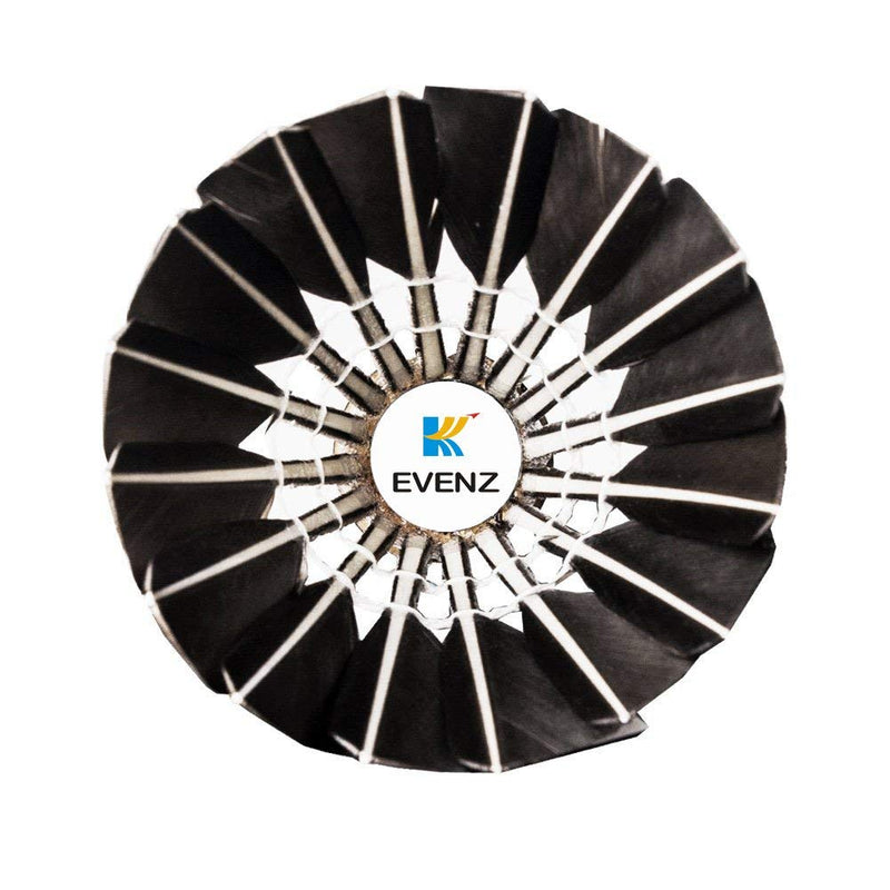 KEVENZ Goose Feather Badminton Shuttlecocks with Great Stability and Durability, High Speed Badminton Birdies-12PK Black - BeesActive Australia