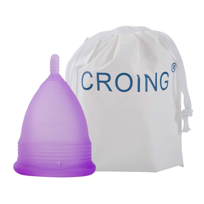 CROING 𝙈𝙚𝙣𝙨𝙩𝙧𝙪𝙖𝙡 𝘾𝙪𝙥 Reusable Menstrual Cups Set of 4, Period Cup, 2 pcs Small and 2 pcs Large ( Purple and White) - BeesActive Australia