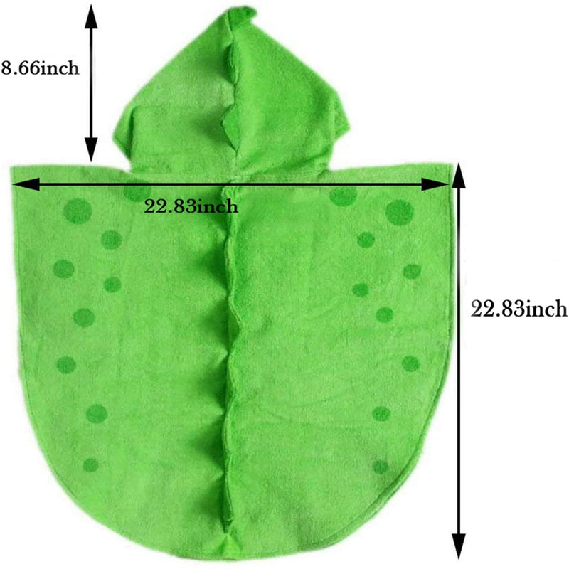 Hooded Baby Bathrobe, Cotton Dinosaur Pattern Cute Bath Towel Kids Robe Beach Swimming Hooded Poncho for Babies Boys Girls(Green) Green 0-4 year - BeesActive Australia
