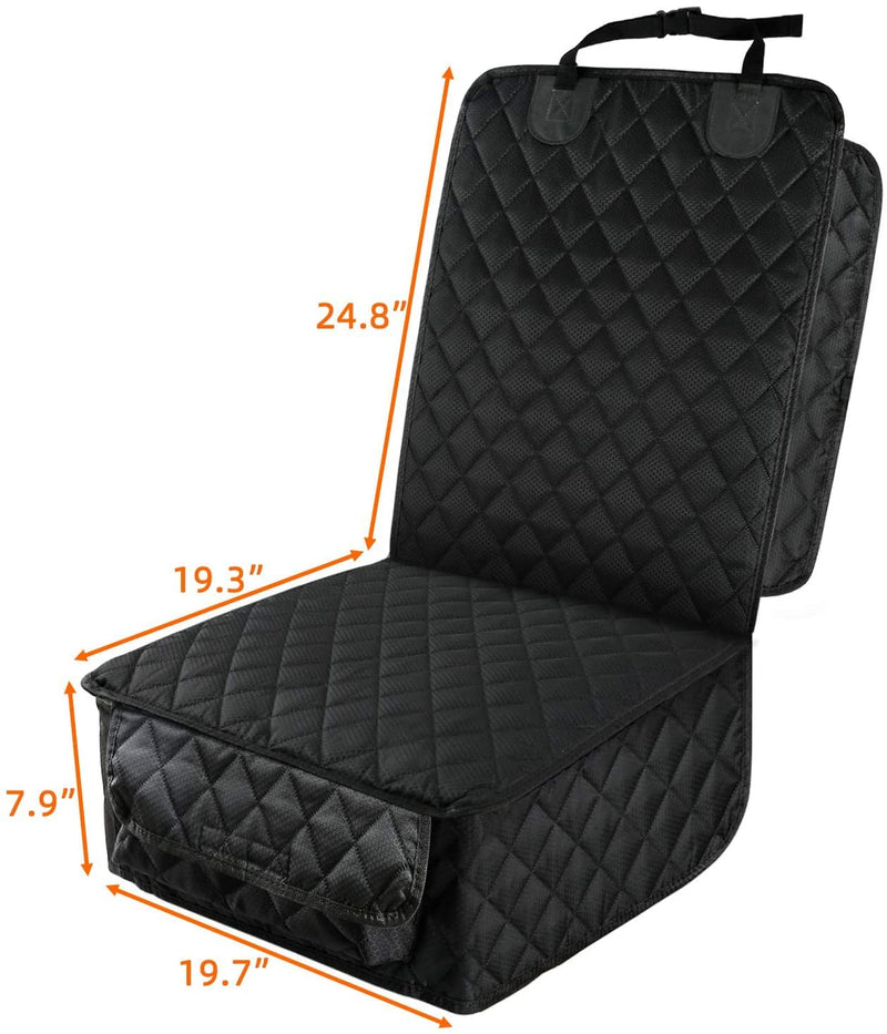 PETICON Waterproof Front Seat Car Cover 2 Pack, Full Protection Dog Car Seat Cover with Side Flaps, Nonslip Scratchproof Captain Chair Seat Cover Fits for Cars, Trucks, SUVs, Jeep, Black - BeesActive Australia
