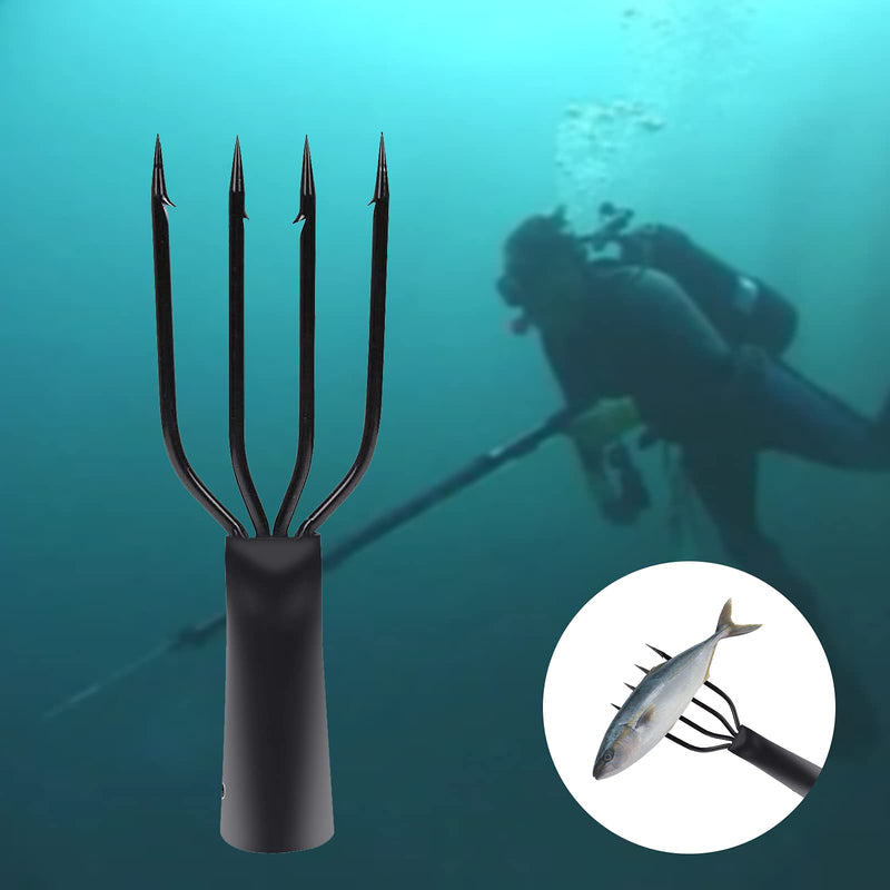 EWUHRY Fish Spear Frog Spear Gig, Barbed Stainless Steel 4 Prong Tine Fishing Harpoon Fishing Spear Gig Gaff Fork Hook Screw for Frog and Fish Spear Fishing Prong Spearhead Fork Harpoon Tip - BeesActive Australia
