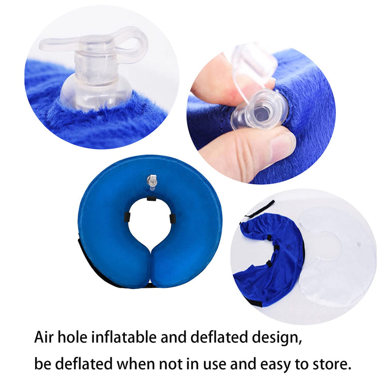 VCTERFK Soft Dog Cone Collar for Large Medium Small Dogs and Cats After Surgery, Inflatable Dog Neck Donut Collar,Inflatable Cat Cone Collar,E-Collar for Dogs Recovery, Dog Cones Alternative Medium (Neck Girth: 8"-11") Blue - BeesActive Australia