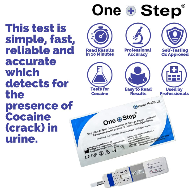One Step: 5 x Cocaine Drug Testing Kits, Coke Crack Charlie Urine Tests, 100ng/ml Sensitivity - BeesActive Australia