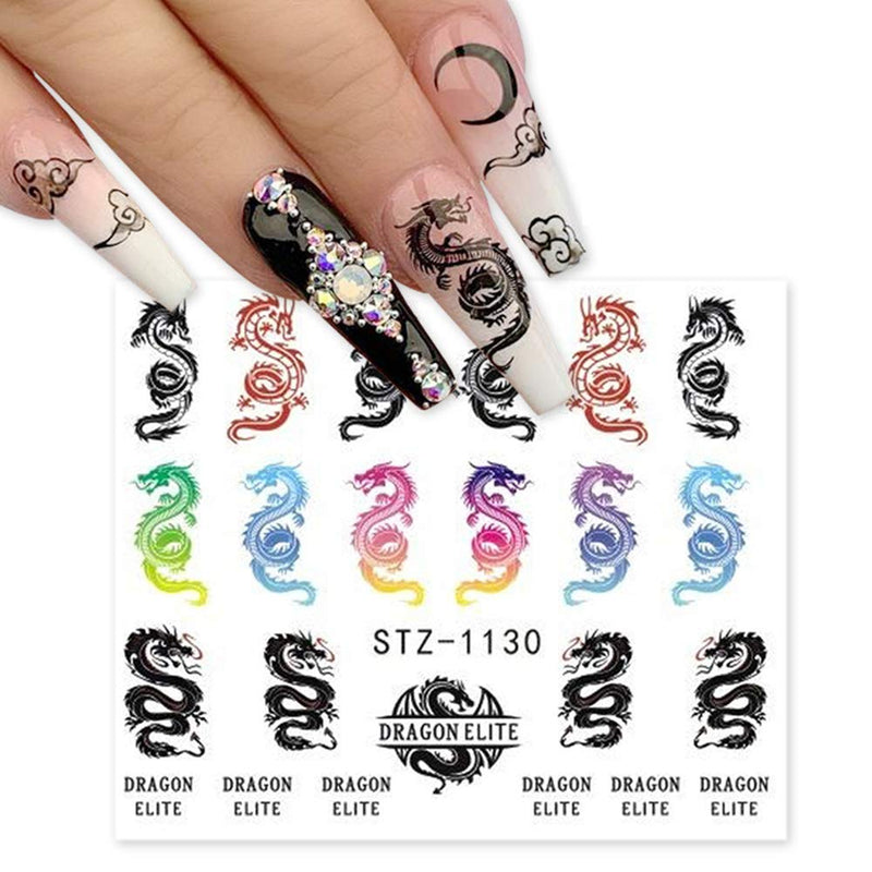 Nail Art Stickers Decals Cupid Angle Snake Dragons 24 Sheets Nail Art Supplies Water Transfer Nail Foil Accessories Traditional Retro Elements Nail Stickers for Acrylic Nail Art - BeesActive Australia