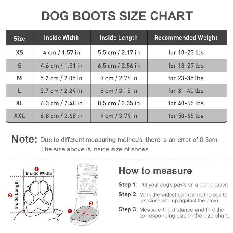 Dog Shoes for Large Dogs Medium Winter Snow Dog Booties with Adjustable Straps Rugged Anti-Slip Sole Paw - Sports Running Hiking Pet Dog Boots Protectors Comfortable Fit XL(Width 2.48in) Orange - BeesActive Australia