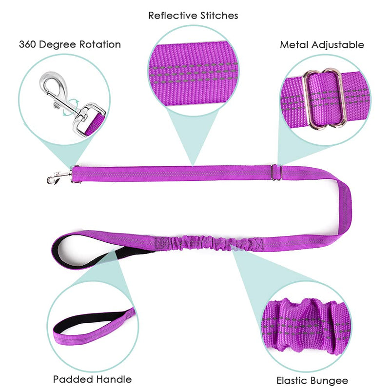 Lukovee Walking Dog Harness and Leash, Heavy Duty Adjustable Puppy Harness Soft Padded Reflective Vest Harness Anti-Twist 4FT Lead Quick Fit Lightweight for Small Dog Cat XXS ( Chest 11.5'' ~ 15'') A-Purple - BeesActive Australia