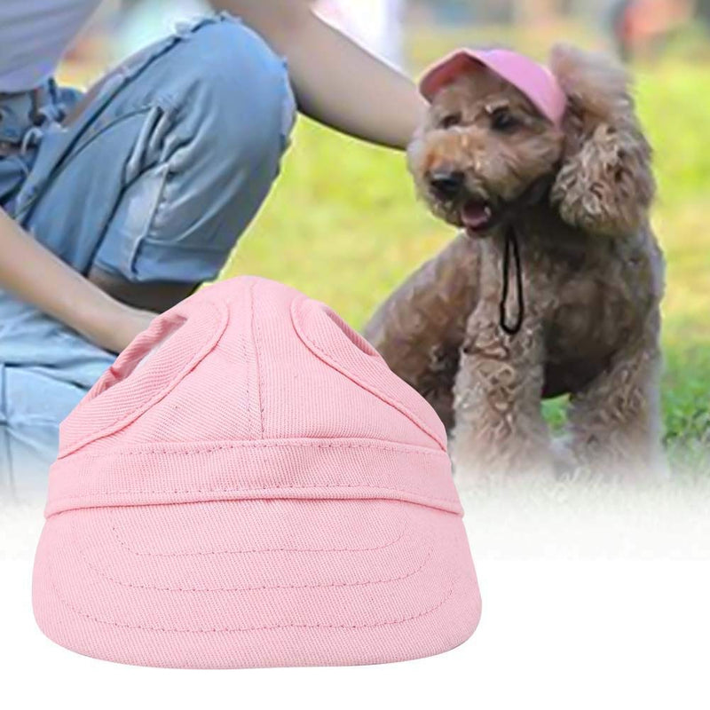 Fditt Pet Dog Cat Baseball Outdoor Cap Sunbonnet Adjustable Stripe Summer Travel Sport Hat (Pink L) - BeesActive Australia