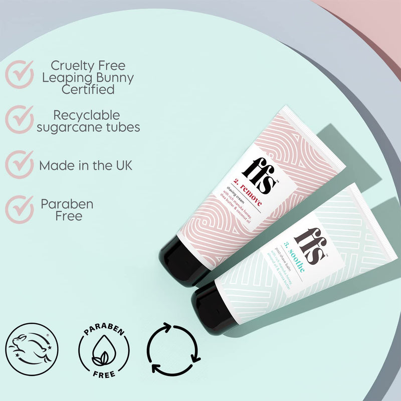 FFS Beauty Remove and Soothe Shaving Bundle for Women - Moisturising Shave Cream and Repairing Post Shave Balm with Manuka Honey - 100ml - 2pcs - BeesActive Australia