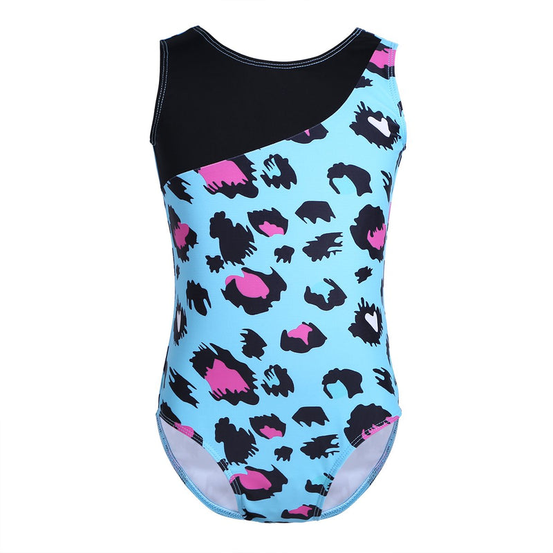 [AUSTRALIA] - CHICTRY Kids Youth Teens Metallic Teamwear Girl Athletic Dance Gymnastics Leotard Costume Leopard Blue 2-3 