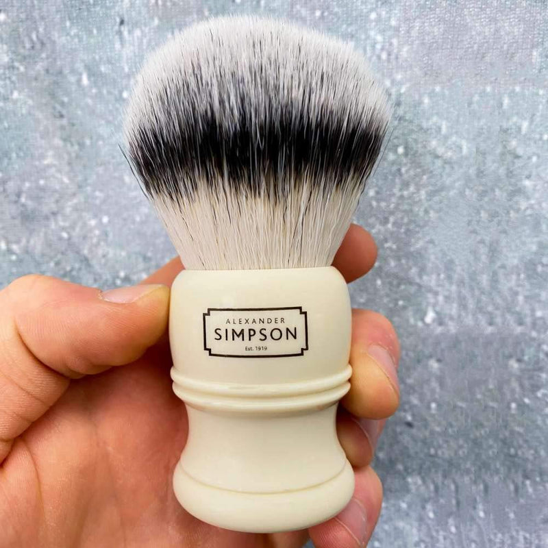 Simpsons Trafalgar T3 Synthetic Shaving Brush with Cream Handle - Suitable for Senstive Skin - Large, Easy Grip Handle - BeesActive Australia