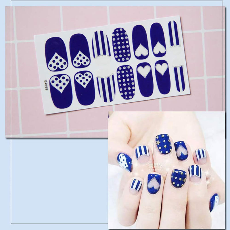 SILPECWEE 6 Sheets Nail Polish Strips Sticker and 1Pc Nail File Glitter Sequins Adhesive Nail Art Decals Wraps Manicure Kit for Women - BeesActive Australia