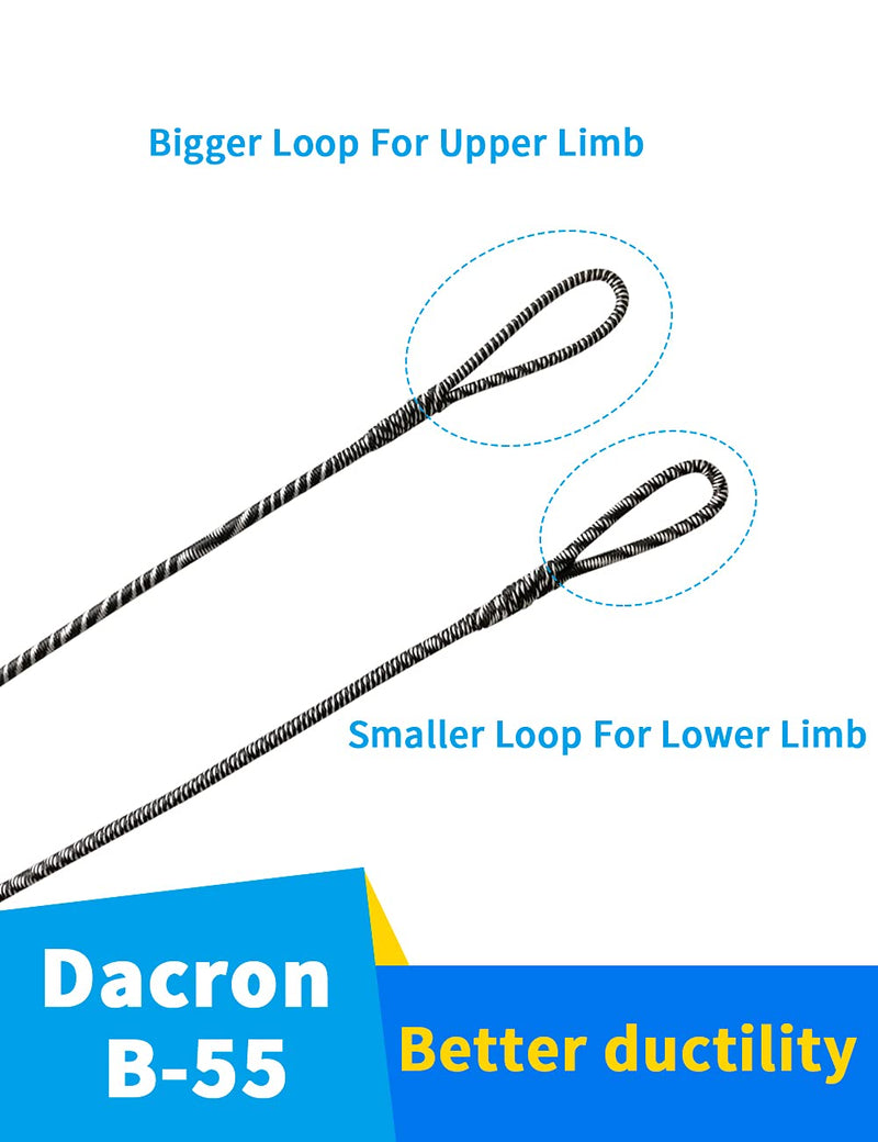 longbowmaker B-55 Dacron Bow String Replacement 44-68 in Replacement Bowstring for Traditional and Recurve Bow AMO 62"(actual 58") 12 Strands( up to 40 lbs) - BeesActive Australia