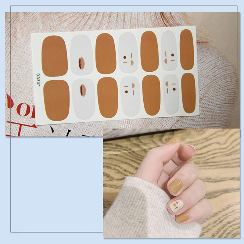 WOKOTO 10 Sheets Flower Nail Polish Wraps Strips Set with 1Pc Nail File Self-Adhesive Nail Art Stickers Decals Tips Manicure Kit for Women KIT1 - BeesActive Australia