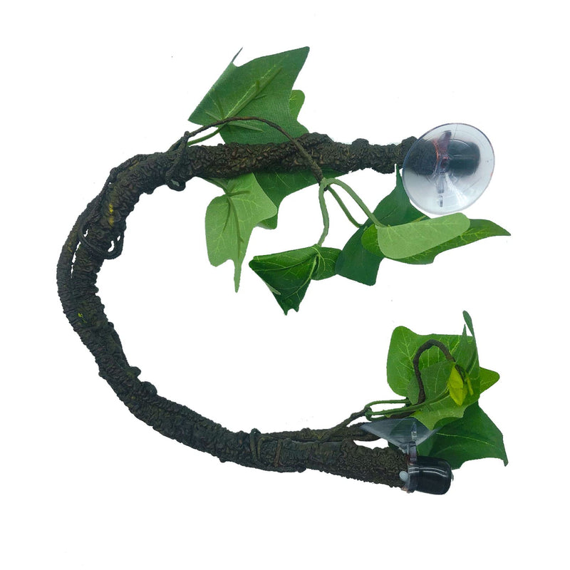 Reptile Jungle Vines Artificial Plant Leaves Suction Cup Lizard Tank Decor Bearded Dragon Habitat Accessories for Chameleon Gecko Snake Tree Frog 2PCS - BeesActive Australia