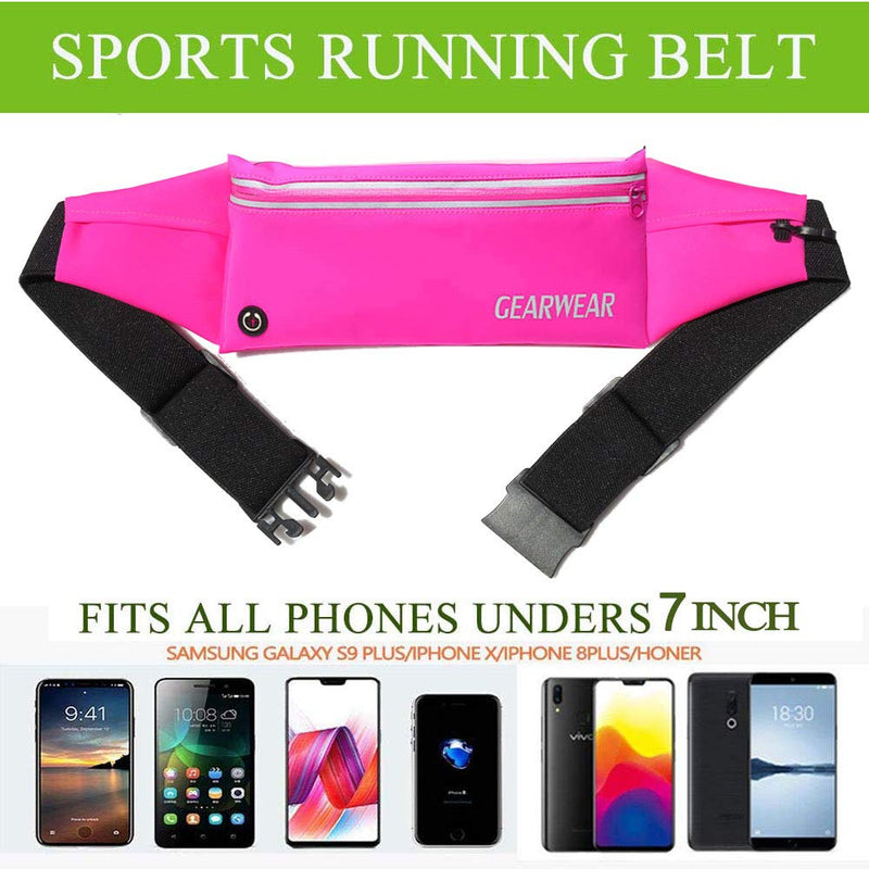 [AUSTRALIA] - GEARWEAR Running Waist Belt Fanny Pack Phone Holder for iPhone XR XS MAX 8 Plus Runner Pouch Bag Men Women for Workout Walking Fitness Exercise Gym Athletes Hiking BLACK/ 27"-45" 