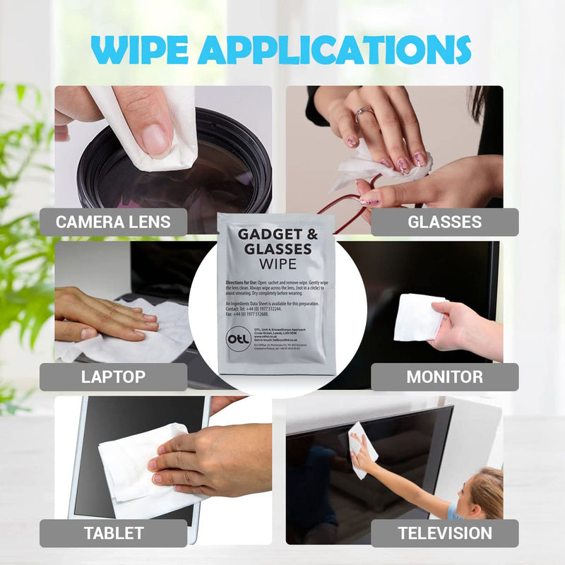 24pk Lens Wipes for Glasses & Gadgets | Glasses Wipes Individually Wrapped | Glasses Lens Cleaner for Glasses Cleaner Wipes Lens Wipe Spectacle Wipes Glasses Cleaning Wipes Lenses Wipes + SOL Notebook - BeesActive Australia