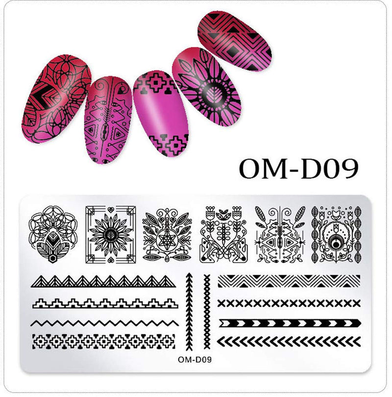 WOKOTO 5pcs Stamping Plates for Nail Art Kit Lace Mandala Flower Animal Nail Image Templates Design Stamp Tools Kit - BeesActive Australia